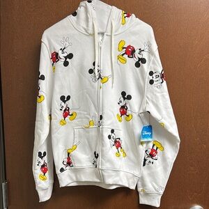 Disney Red and White Cartoon Character Zip-Up Hoodie